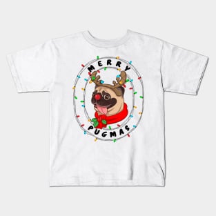 Funny Cute Pug Cool Merry Pugmas Christmas Gift Kids T-Shirt